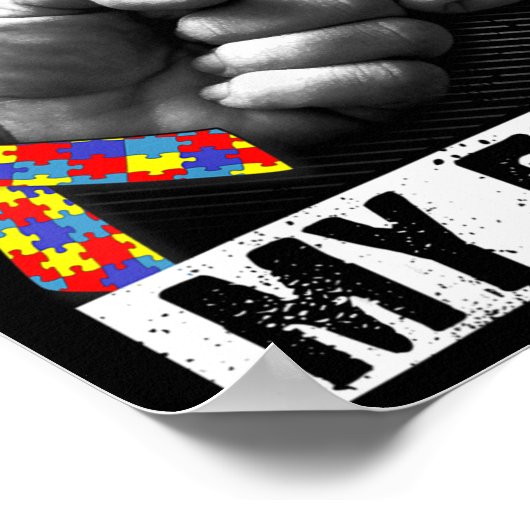 彼女の戦いは私の戦い自閉症の認識とサポート ポスター (角)