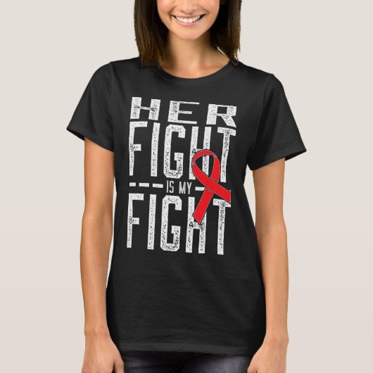 彼女の戦いは私の戦い血液がん認識度4 Tシャツ (正面)