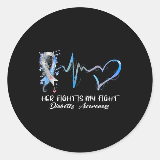 彼女の戦いは私の戦い1型糖尿病認識度ギ ラウンドシール (正面)