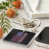 彼女の戦いは私の戦い、乳がんのデザイン キーホルダー (正面右)