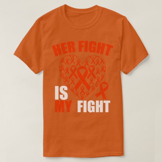 彼女の戦いは私の戦いOrongeリボンハートMultiple Tシャツ (デザイン正面)