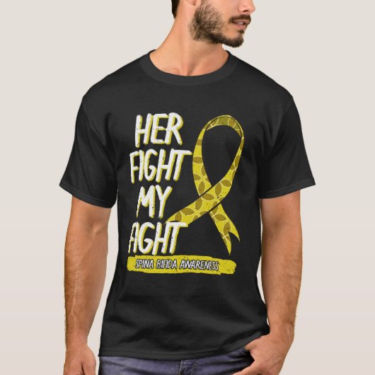 彼女の戦いは私の戦いSpina Bifida背骨サポーター Tシャツ (正面)