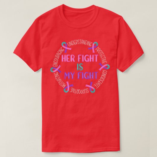 彼女の戦いは私の甲状腺がんとの戦いだ Tシャツ (デザイン正面)