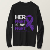 彼女の戦いは私の膵慢性認識度 Tシャツ (デザイン正面)