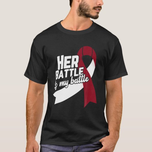 彼女の戦いは私の頭と首の癌を認識している Tシャツ (正面)