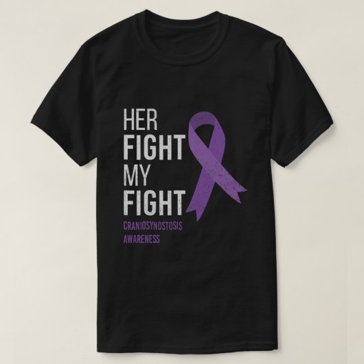 彼女の戦いは私の頭蓋骨関節症CSO Awarene Tシャツ (デザイン正面)