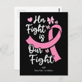 彼女の戦いは、メッセージを持つ私たちの戦いがん家族である ポストカード (正面/裏面)