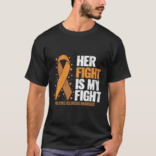 彼女の戦いをサポート多発性硬化症アワル Tシャツ (正面)