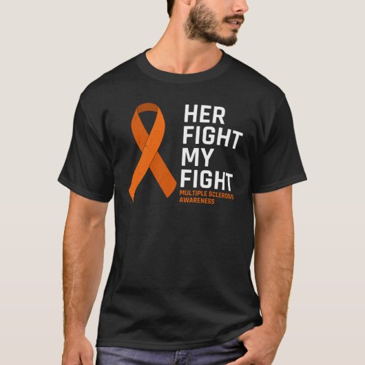 彼女の戦い私の戦い多発性硬化症認識度ス Tシャツ (正面)