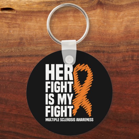 彼女の戦い私の戦い多発性硬化症認識度 キーホルダー (正面)