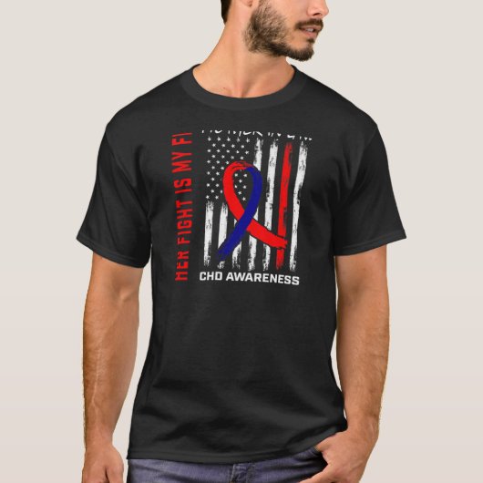 彼女の戦いCHD認識度マザー法律アメリカ国旗Bac Tシャツ (正面)