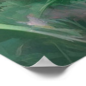 彼女の手の中の花を称賛する女の子 ポスター (角)