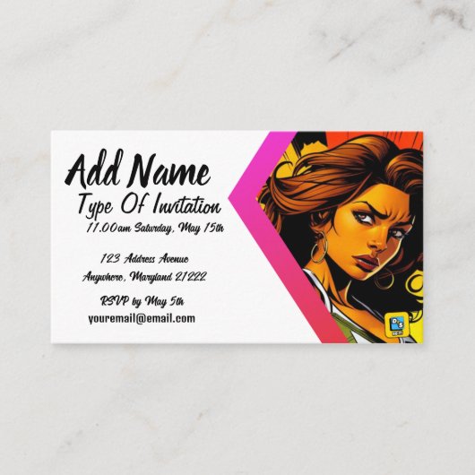 彼女の招待状を反映する エンクロージャーカード (正面)