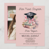 彼女の新しい人生の卒業のお知らせ 招待状 (正面/裏面)