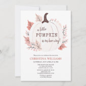 彼女の方法でカボチャ秋水の色ベビーシャワー 招待状 (正面)