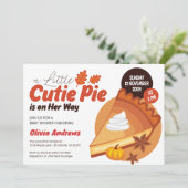 彼女の方法で小さなかわいこちゃんパイ秋赤ちゃんシャワー 招待状 (スタンド正面)