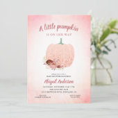 彼女の方法で小さなカボチャグリッター赤ちゃんシャワー 招待状 (スタンド正面)