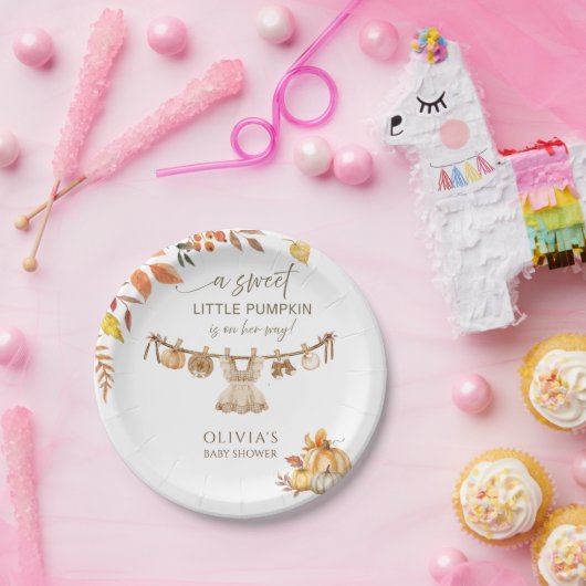 彼女の方法で小さなカボチャ洗濯秋ボホ ペーパープレート (パーティー)