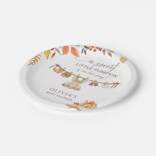 彼女の方法で小さなカボチャ洗濯秋ボホ ペーパープレート (アングル)