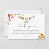 彼女の方法で小さなカボチャ、秋ボホベイビーシャワー サンキューカード (正面)