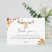 彼女の方法で小さなカボチャ、秋ボホベイビーシャワー サンキューカード (スタンド正面)