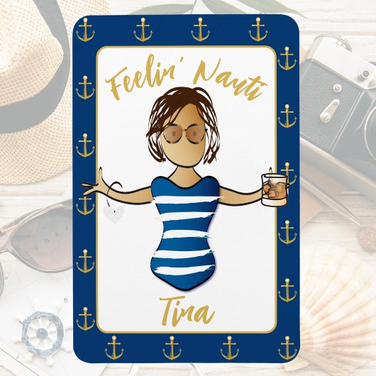 彼女の旅行クルーズドおもしろいアのための女の子の旅行デコ マグネット