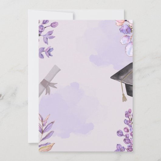 彼女の時代の卒業招待状でテーマを設定 招待状 (裏面)