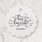 彼女の最も好きな結婚式のウェルカムメッセージ フェイバータグ (裏面)