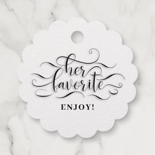 彼女の最も好きな結婚式のウェルカムメッセージ フェイバータグ (裏面)