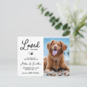 彼女の最初の写真カスタムペットドッグが結婚好き 案内ポストカード (スタンド正面)