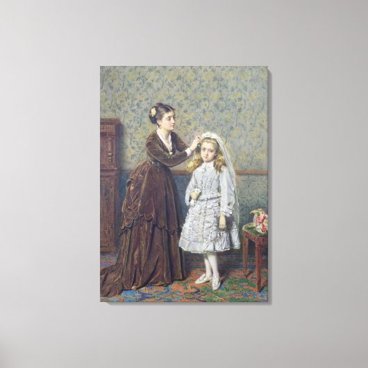 彼女の最初の聖餐式 キャンバスプリント (正面)