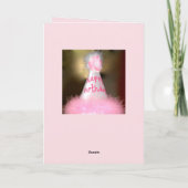 彼女の最初誕生会を気難しく見ているベビー カード (裏面)