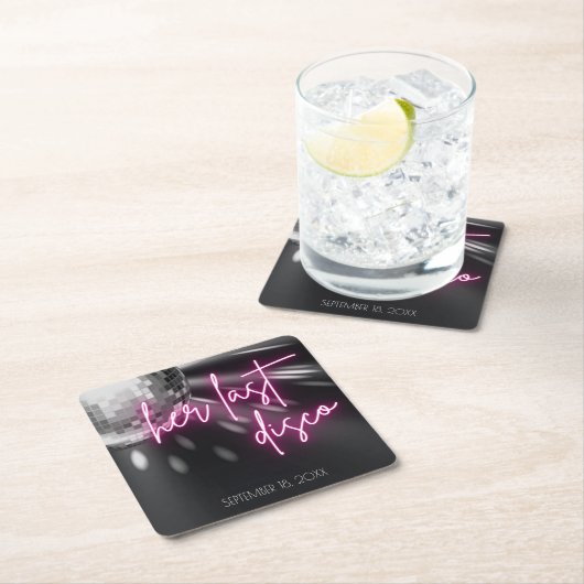 彼女の最後のディスコバチェロレッテナプキンス スクエアペーパーコースター (インサイチュ)