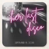 彼女の最後のディスコバチェロレッテナプキンス スクエアペーパーコースター (正面)