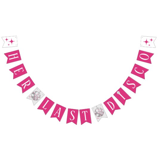 彼女の最後のディスコボールバチェロレッテバナーのサイン バンティングフラッグ (全)