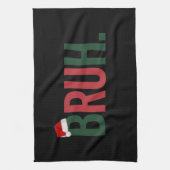 彼女の母のパパBro Sisのための彼のためのブルクリスマスギフト キッチンタオル (縦)