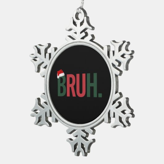 彼女の母のパパBro Sisのための彼のためのブルクリスマスギフト スノーフレークピューターオーナメント (右)