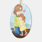 彼女の母を抱き締めている子供 セラミックオーナメント (左)