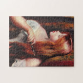 彼女の毛のパズルをとかしているルノアールの若い女の子 ジグソーパズル (横)