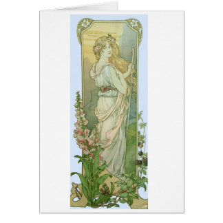 彼女の毛の花を持つブロンドの女の子