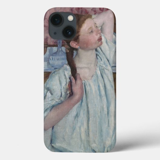 彼女の毛1886年を整理している女の子(キャンバスの油) Case-Mate iPhoneケース (裏面)
