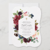 彼女の水の色シンプルフローラクロスのためのバプテスマ 招待状 (正面)