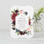 彼女の水の色シンプルフローラクロスのためのバプテスマ 招待状 (スタンド正面)