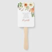 彼女の水の色モダンフローラのためのバプテスマ ハンドファン (裏面)