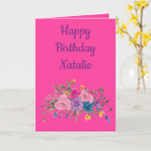 彼女の水彩色のフローラ カード (黄色い花)