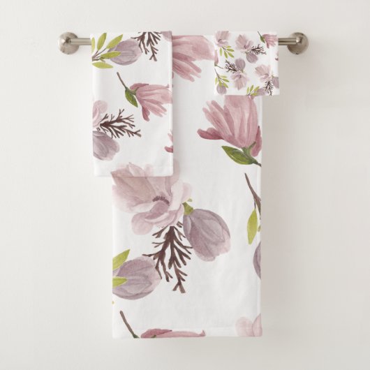 彼女の水彩花模様のためのロマンチックな贈り物 バスタオルセット (インサイチュ)