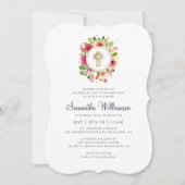 彼女の水色のフローラクロスの確認 招待状 (正面)