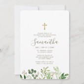 彼女の水色の葉のクロスの確認 招待状 (正面)