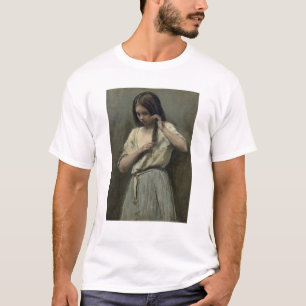 彼女の洗面所の若い女の子 Tシャツ