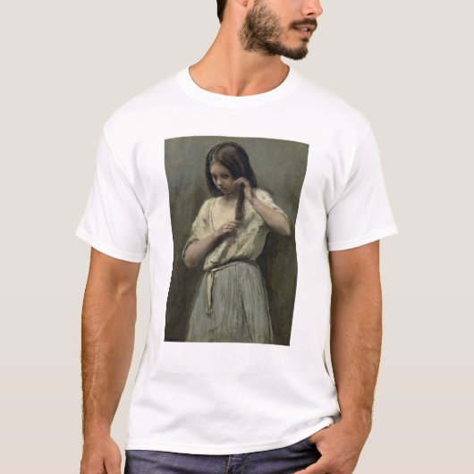 彼女の洗面所の若い女の子 Tシャツ (正面)